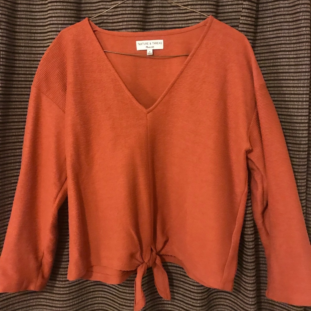 Madewell Texture & Thread Tie-Front Top - Picture 5 of 7